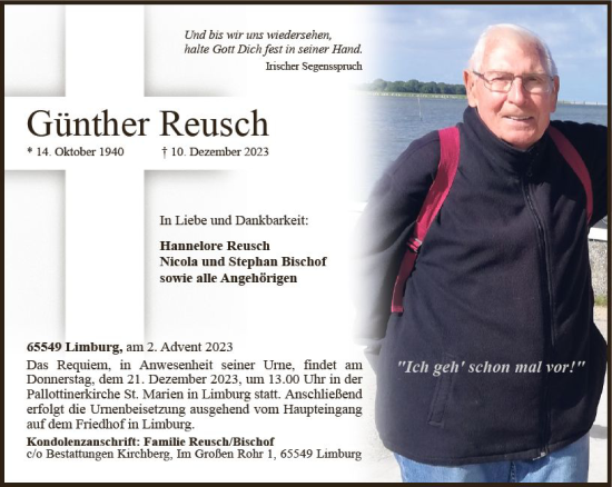 Traueranzeige von Günther Reusch von Nassauische Neue Presse