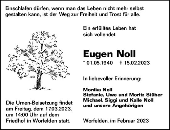 Traueranzeige von Eugen Noll von Groß-Gerauer Echo
