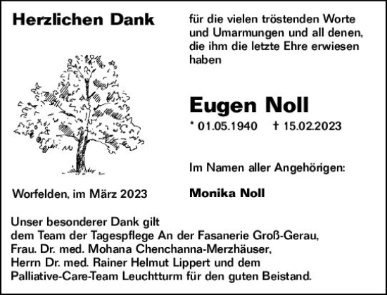Traueranzeige von Eugen Noll von Groß-Gerauer Echo