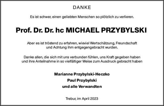 Traueranzeige von Michael Przybylski von Rüsselsheimer Echo