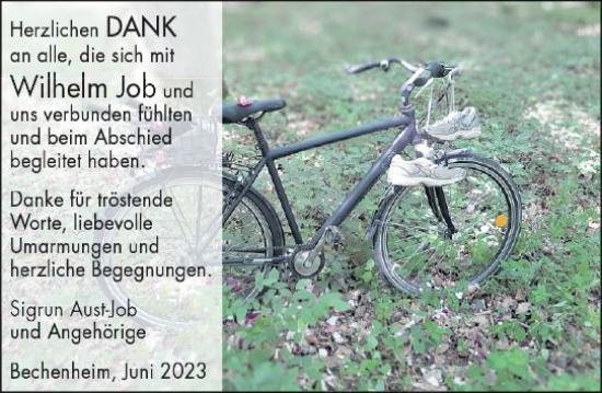 Traueranzeige von Wilhelm Job von Allgemeine Zeitung Alzey