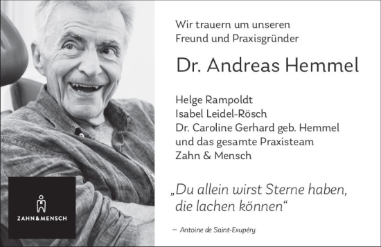 Traueranzeige von Andreas Hemmel von Darmstädter Echo