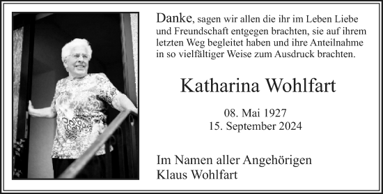 Traueranzeige von Katharina Wohlfart von Darmstädter Echo