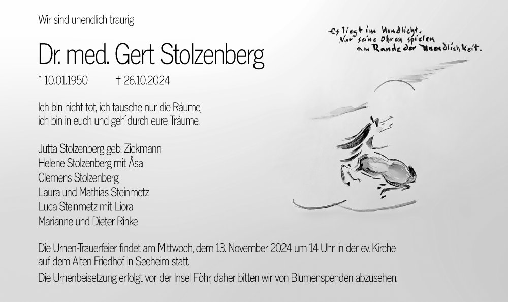  Traueranzeige für Gert Stolzenberg vom 02.11.2024 aus Darmstädter Echo