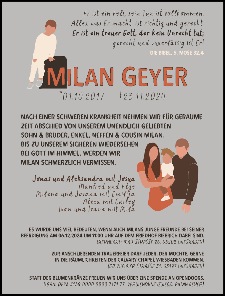  Traueranzeige für Milan Geyer vom 30.11.2024 aus Wiesbadener Kurier