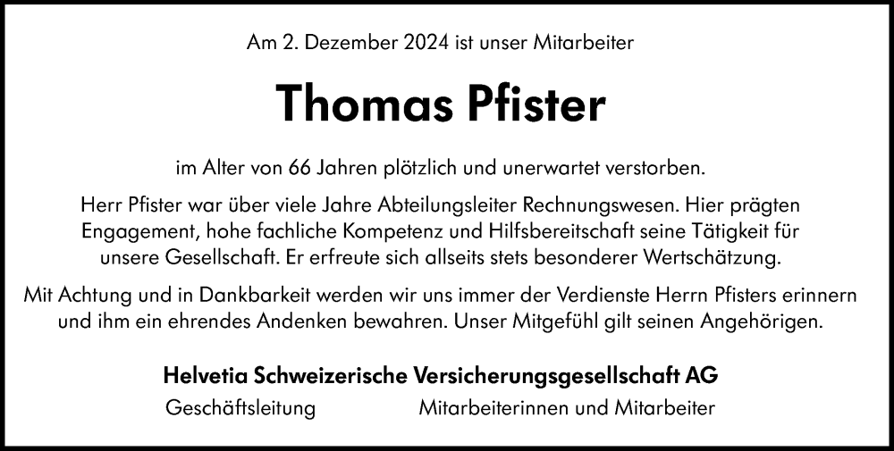  Traueranzeige für Thomas Pfister vom 14.12.2024 aus Groß-Gerauer Echo