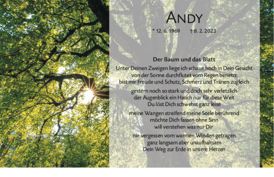 Traueranzeige von Andreas Ananiadis von Wetzlarer Neue Zeitung