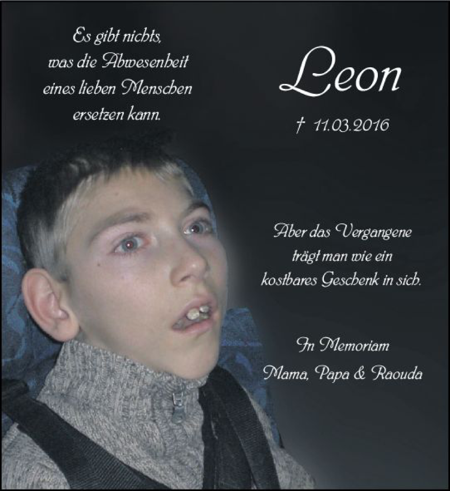  Traueranzeige für Leon  vom 11.03.2024 aus Dill Block