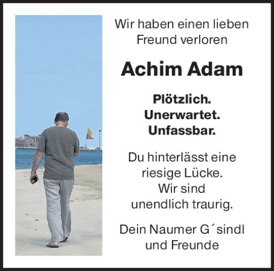 Traueranzeige von Achim Adam von Rüsselsheimer Echo