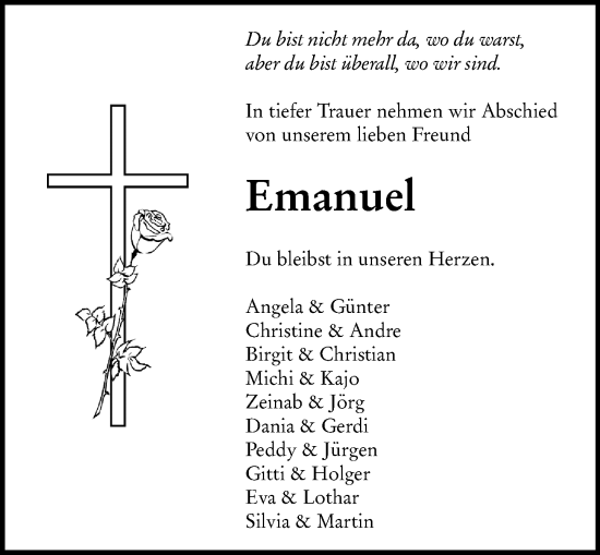 Traueranzeige von Emanuel Schlesiger von Darmstädter Echo