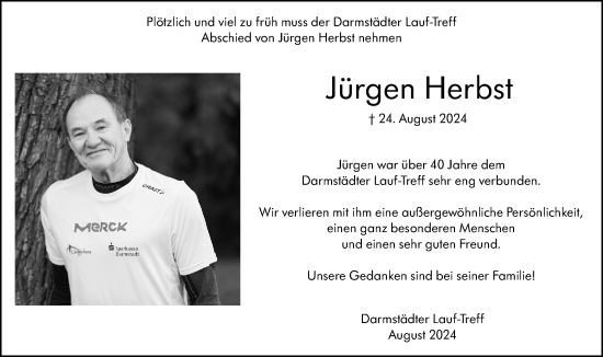 Traueranzeige von Jürgen Herbst von Darmstädter Echo