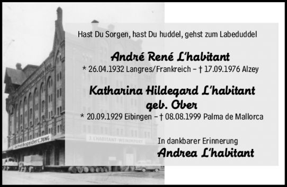  Traueranzeige für Katharina Hildegard Lhabitant vom 10.08.2024 aus Binger-/Ingelheimer Wochenblatt