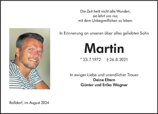 Traueranzeige von Martin Wagner von Darmstädter Echo