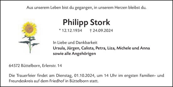Traueranzeige von Philipp Stork von Groß-Gerauer Echo