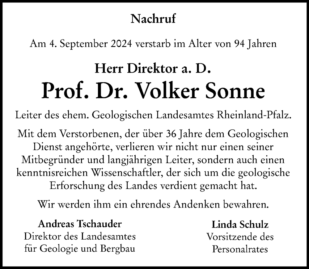 Traueranzeige für Volker Sonne vom 18.09.2024 aus Darmstädter Echo