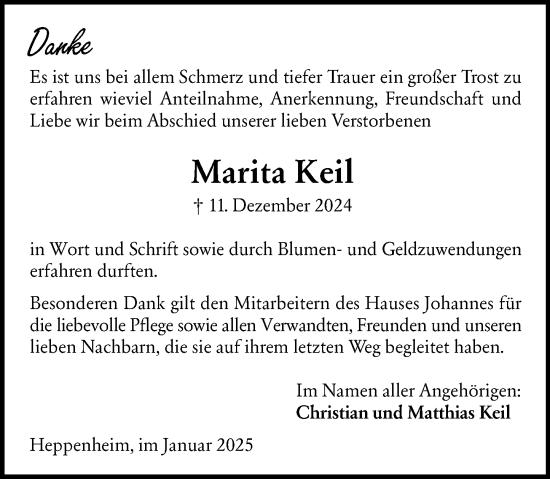 Traueranzeige von Marita Keil von Starkenburger Echo