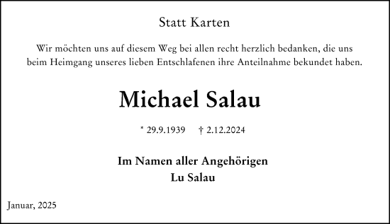 Traueranzeige von Michael Salau von Groß-Gerauer Echo