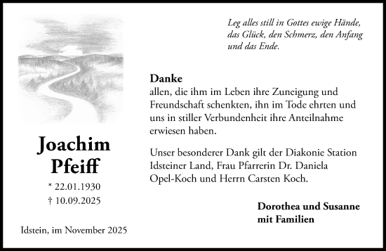 Traueranzeige von Joachim Pfeiff von Idsteiner Land/Untertaunus