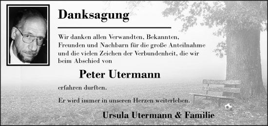 Traueranzeige von Peter Utermann von Bergsträßer Anzeiger