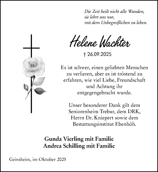 Traueranzeige von Helene Wachter von Groß-Gerauer Echo
