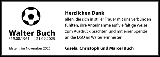 Traueranzeige von Walter Buch von Idsteiner Land/Untertaunus