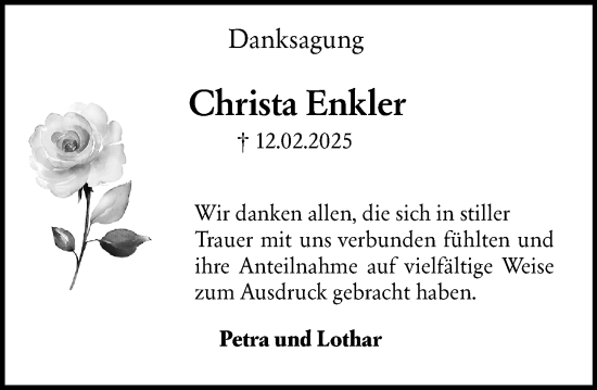 Traueranzeige von Christa Enkler von Darmstädter Echo