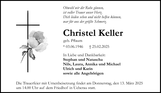 Traueranzeige von Christel Keller von Darmstädter Echo