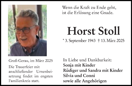 Traueranzeige von Horst Stoll von Groß-Gerauer Echo