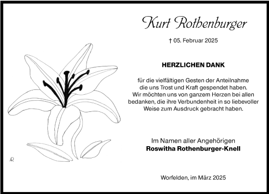 Traueranzeige von Kurt Rothenburger von Groß-Gerauer Echo