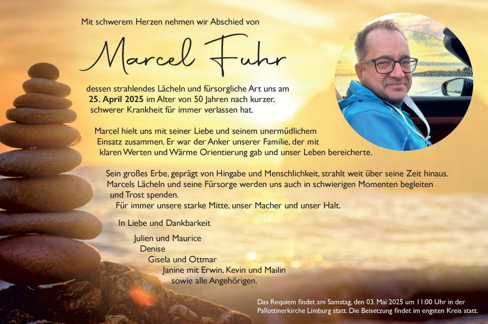  Traueranzeige für Marcel Fuhr vom 30.04.2025 aus Nassauische Neue Presse