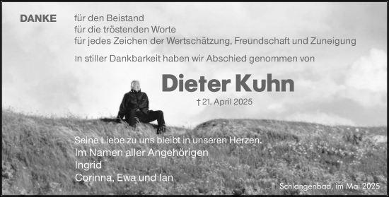 Traueranzeige von Dieter Kuhn von Wiesbadener Kurier