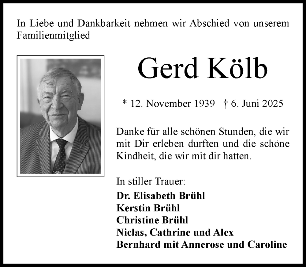  Traueranzeige für Gerd Kölb vom 18.06.2025 aus Nassauische Neue Presse