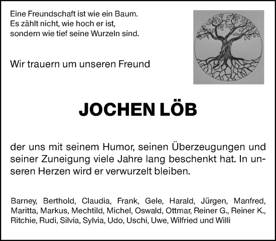 Traueranzeige von Jochen Löb von Odenwälder Echo