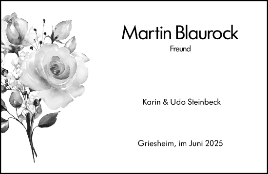 Traueranzeige von Martin Blaurock von Darmstädter Echo