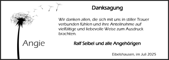 Traueranzeige von Angela Seibel von Dill Block