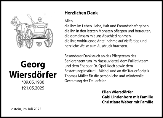 Traueranzeige von Ellen Wiersdörfer von Idsteiner Land/Untertaunus