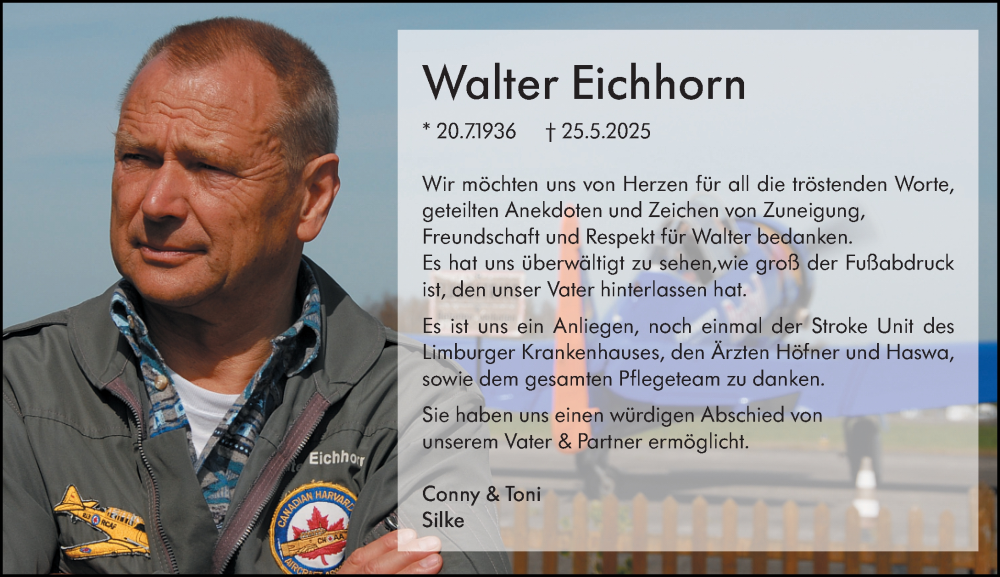  Traueranzeige für Walter Eichhorn vom 10.07.2025 aus Camberger Anzeiger