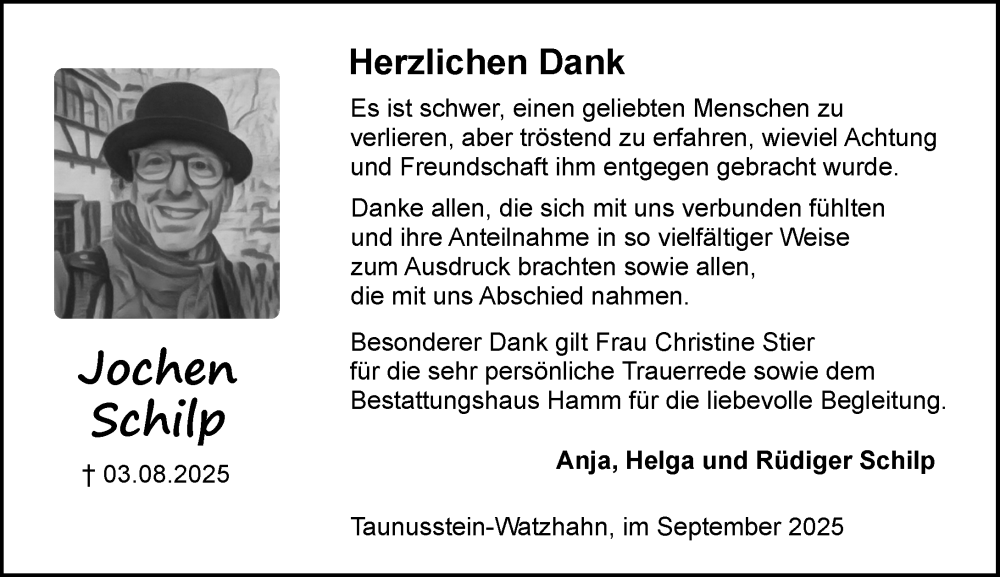  Traueranzeige für Rüdiger Schilp vom 27.09.2025 aus Idsteiner Land/Untertaunus