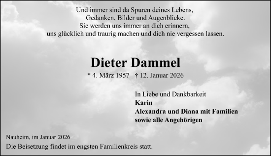 Traueranzeige von Dieter Dammel von Groß-Gerauer Echo