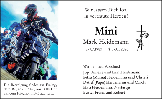 Traueranzeige von Mark Heidemann von Weilburger Tageblatt